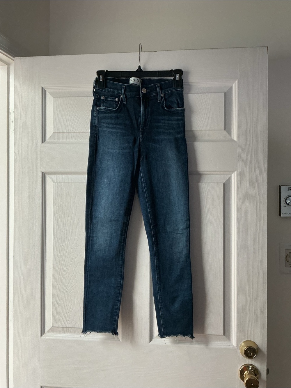 Agolde Dark Blue High-Rise Skinny Jeans